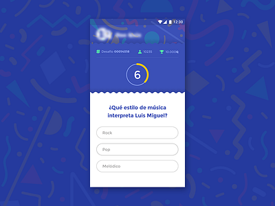 Juego de preguntas app design game mobile product time ui ux