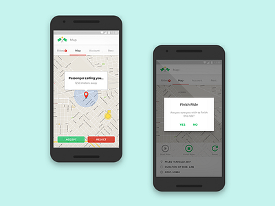 Mapas - Viaje en taxi app design maps mobile modal product tabs ui ux