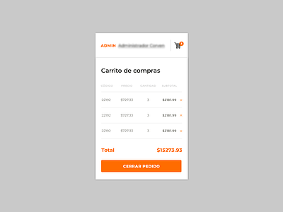 Carrito - Ecommerce design ecommence form list product ui ux web