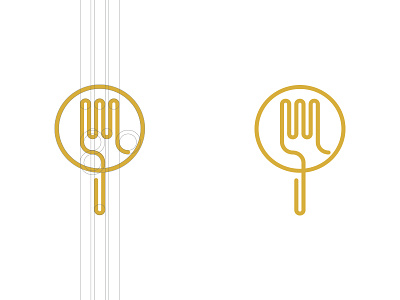 Fork & Plate abstract catering concept eat food fork logo plate
