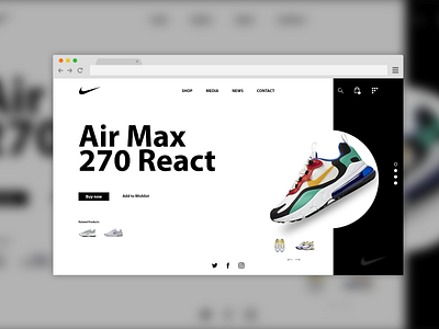 Nike Air Max 270 Concept Web Design adobe adobexd branding design ecommerce flat minimal nike nike air max nike running nike shoes shoes sneaker web website