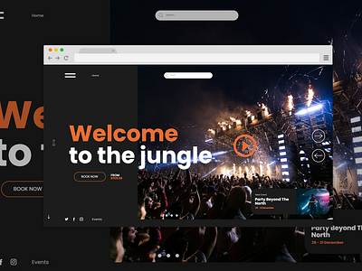 Welcome to the jungle Event Website Design adobexd branding design flat minimal party ui web