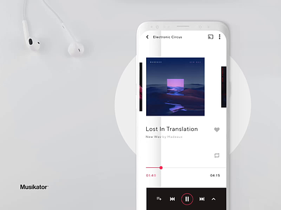 Musikator™ - Player animation app branding design music music app music player ui ux