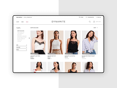 Dynamite Clothing - Product Page design ecommerce shop fashion fashion brand fashion design ui ux