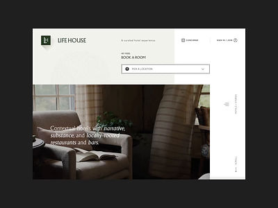 Life House - Hotel Booking animation booking branding design hotel micro-interactions transitions typography ui ux