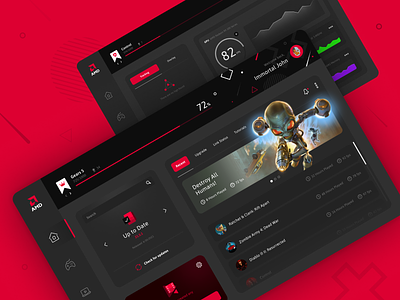 Daily UI Challenge: AMD Radeon Dashboard amd app branding dashboard design radeon ui