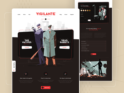 Daily UI Challenge: Vigilante Online Crime Game branding crime game design illustration logo typography ui vector vigilante