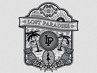 Lost Paradise apparel beach clothing deonic flower illustration lost paradise palm pineapple tshirt vector waves