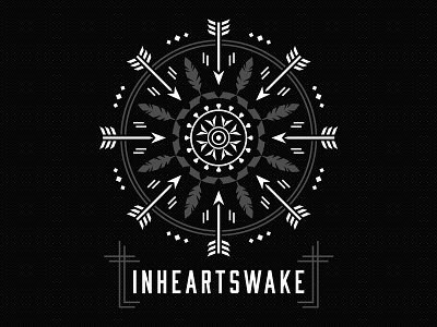 In Hearts Wake arrow band deonic feather in hearts wake merch t shirt vector