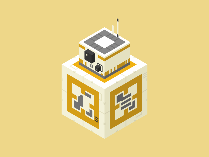BB-8 star wars illustration vector cube isometric droid bb-8 bb8