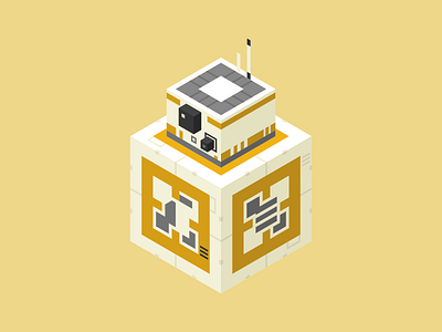 BB-8 bb 8 bb8 cube droid illustration isometric star wars vector