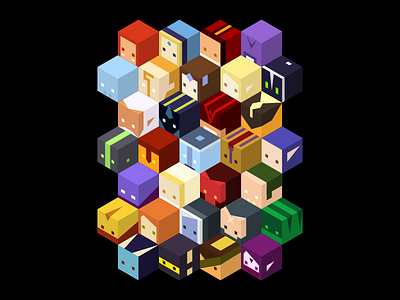 Dota 2 - Cube Heroes block cube dota hero isometric merch tee tshirt