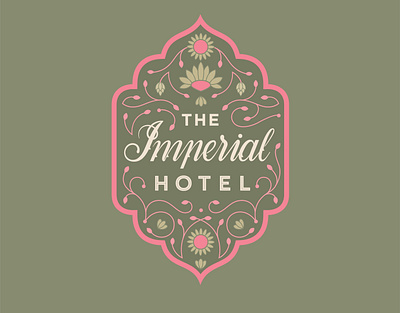 Imagined Hotel, The Imperial branding decorative illustration design floral illustration folk art graphic design hotel design illustration vector vintage illustration