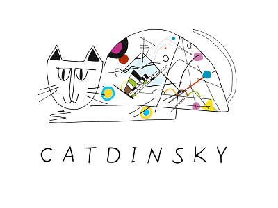 Catdinsky art cat cat drawing cat illustration cat kitten cat lady illustration pastiche
