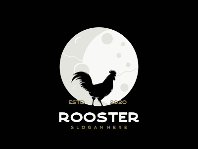 night chicken animal animation art business chicken clean design identity illustration logo moon moons night science vector