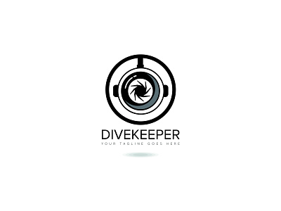 divekeeper logo design abstract camera deep design divekeeper illustration logo marine sea seal vector