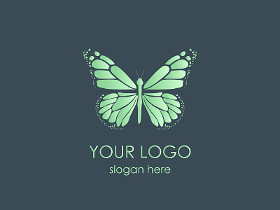 Green Butterfly animal animal art art design flat illustration logo vector