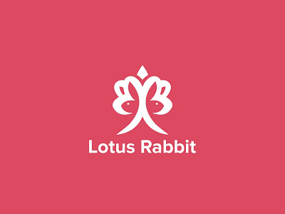 Lotus Rabbit animal animation app art design flat logo nine rabbit vector