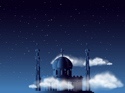 islamic background art clean design flat illustration islam logo mosque religion vector