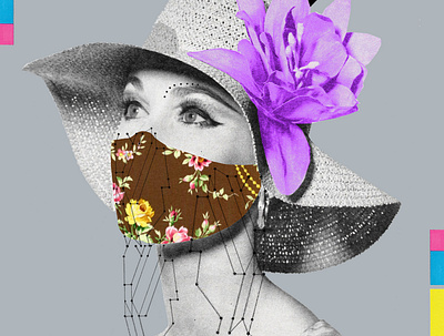 it takes one to know one collage collageart coronavirus cutandpaste fashion graphics identity illustration mask portrait portraiture protection typography