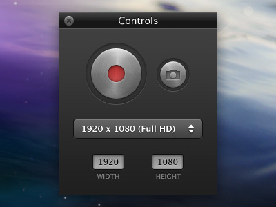 Final Screeny Controls custom panel mac app record screeny ui