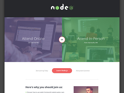 Frontend Masters Node.js Event event homepage redesign website