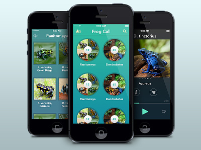 Frog Call app frogs grid player