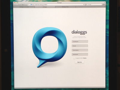 Dialoggs - Home Page button dialoggs home page sign up ui