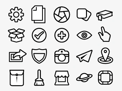 Pictos Outlines design icons outline pictograms pictos user interface