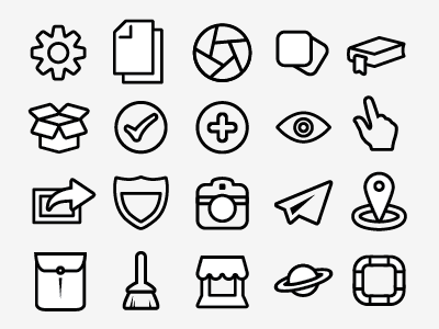Pictos Outlines design icons outline pictograms pictos user interface