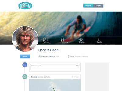 New Surfed.it Profile page profile surf surfed.it timeline user website