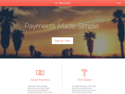 Space Box: Launched! app forms homepage payments stripe ui web