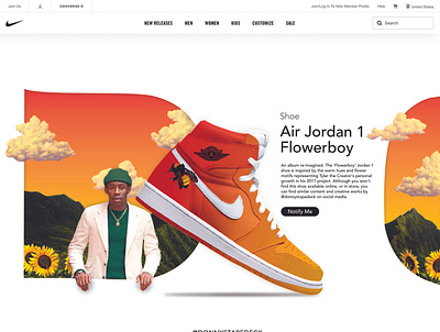 Tyler the Creator 'Flowerboy' Air Jordan 1 air jordan cover art graphicdesign hip hop hiphop jordans nike rap shoes sneakers tyler the creator web design website