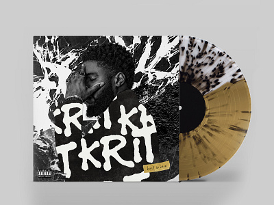 BIG KRIT DESIGN big krit blackandwhite cover art design gold graphic design hiphop marble music packaging rap rapper tape vinyl