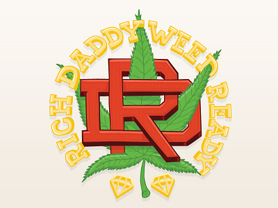 Illustration for t-shirt's illustrator rich daddy weed