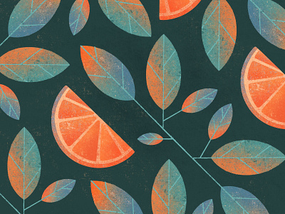 Oranges art flat food food design fruit illustration leaves modern orange pattern textures