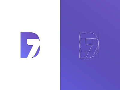 D7 logo gradient grid logo