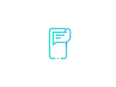 Twitter Message bird concept gradient logo message phone twitter