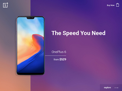 OnePlus 6 Newsletter Concept gradient newsletter oneplus purple