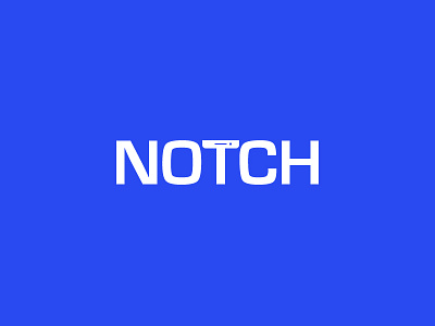 Notch Logo blue flat logo notch simple