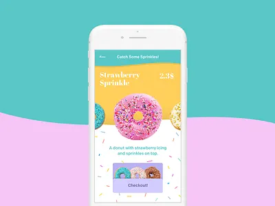 Donut Shop app donuts flat purple sketch sprinkles