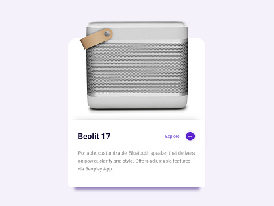 Beolit | Top Product bang olufsen interface speaker top product ui ui card