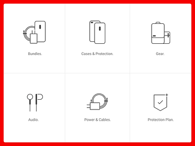 OnePlus Category Icons clean concept icon oneplus outline pixel perfect ui vector web