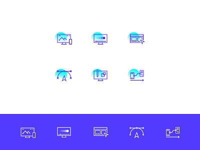 UI Icon Set gradient icon set interface modern outline pixel perfect purple ui