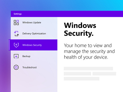 Windows Security concept figma flat gradient interface purple ui