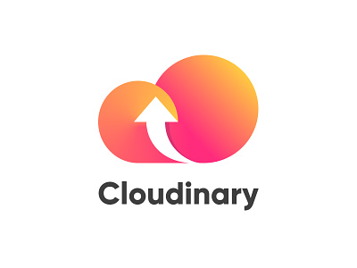 Cloudinary arrow branding cloud cloudinary figma gradient image hosting logo redesign simple vector
