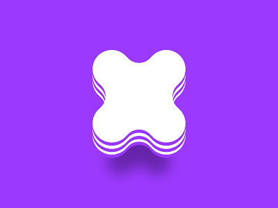 Letter X alphabet concept exploration figma icon layers letter lettermark logo purple soft type vector white x