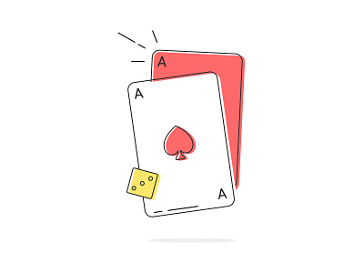 Poker figma flat gambling illustration outline simple vector