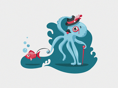 Octopus illustration for  digital graphic courses