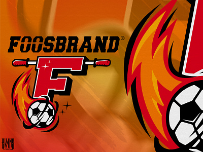Logo FOOSBRAND balloon behance design evanscrea foosball football illustration logo design logotoons mascot character sport vector